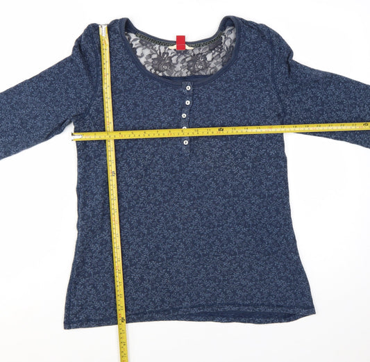 Falmer Heritage Women’s Blue Lace Panel Long Sleeve Jersey Top Size 14