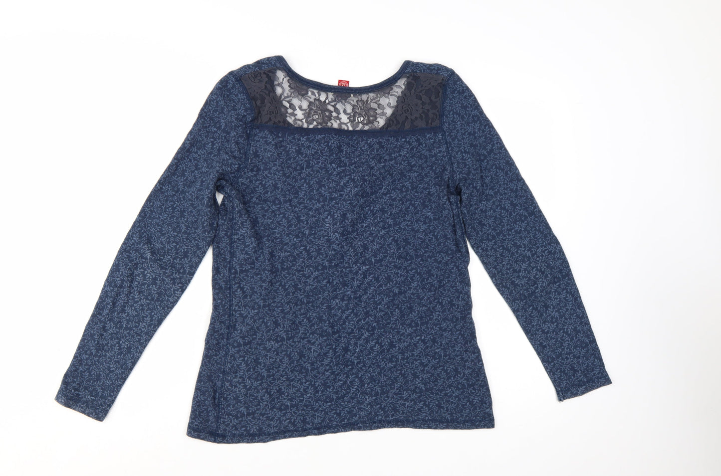 Falmer Heritage Women’s Blue Lace Panel Long Sleeve Jersey Top Size 14
