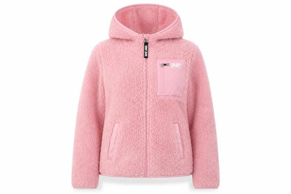 DKNY Teens Pink Fleece Hooded Zip Jacket Size 10