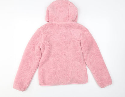 DKNY Teens Pink Fleece Hooded Zip Jacket Size 10