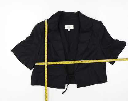 Marks and Spencer Women's Black Cropped Linen Blend Blazer Size 12