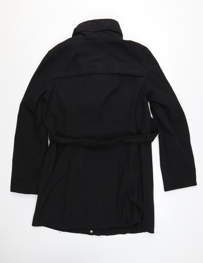 Michael Kors Women's Black Belted Long Trench Coat Size L