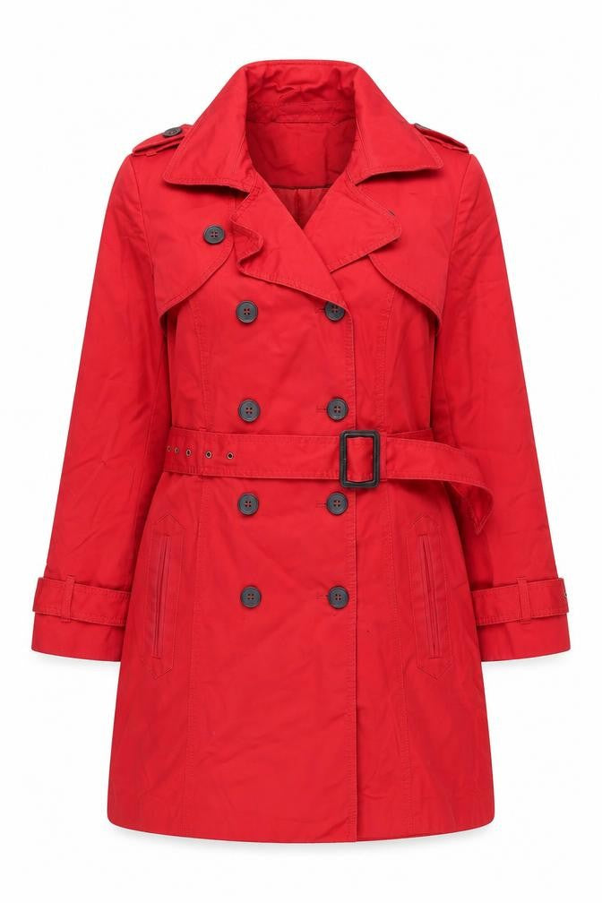 Marks and Spencer Women's Red Belted Trench Coat UK 12