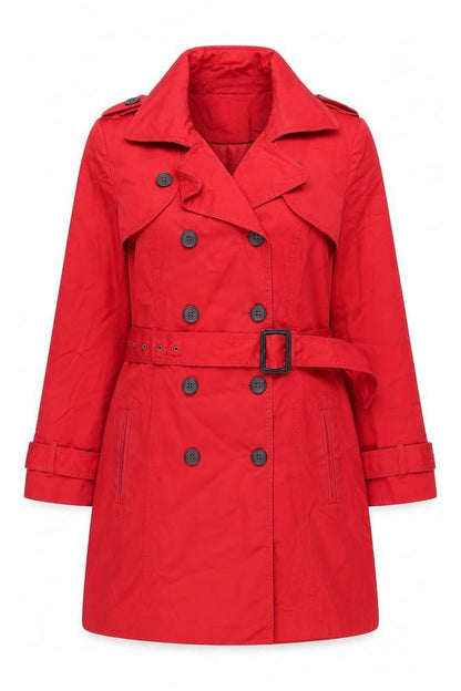 Marks and Spencer Women's Red Belted Trench Coat UK 12