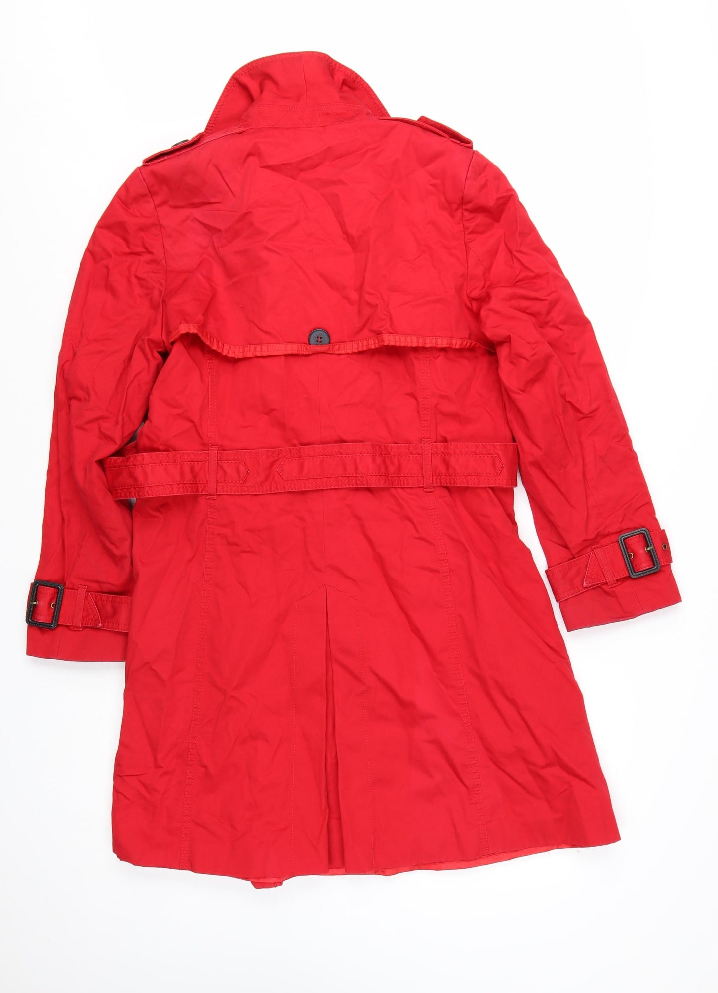 Marks and Spencer Women's Red Belted Trench Coat UK 12