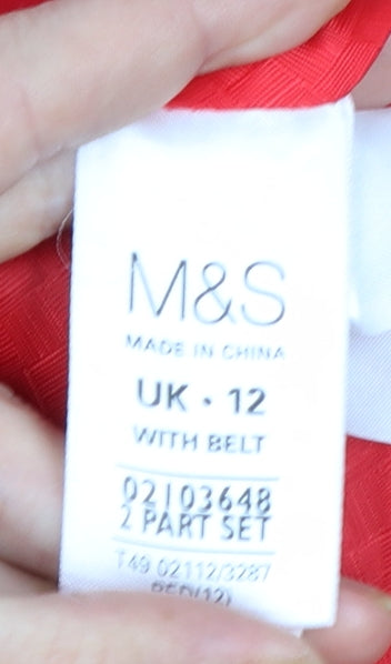 Marks and Spencer Women's Red Belted Trench Coat UK 12