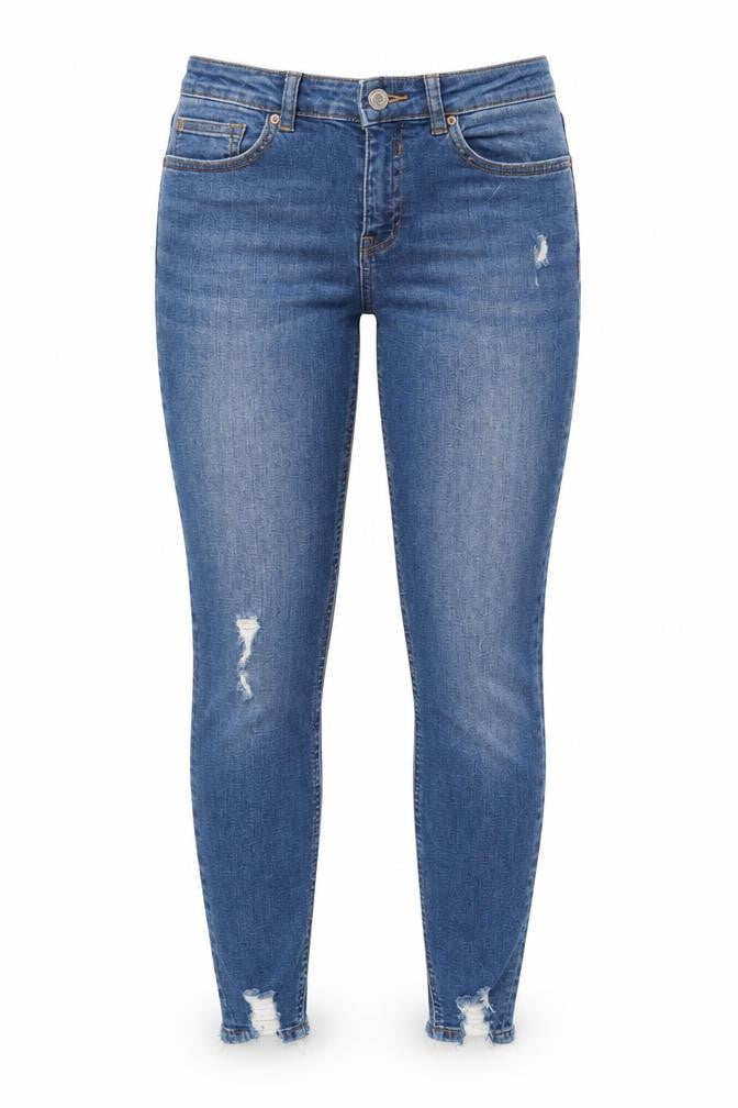 Denim Co. Women's Blue Size 10 Skinny Distressed Jeans