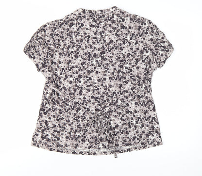 Rocha John Rocha Women's Beige Floral Crochet Tunic Blouse Size 16