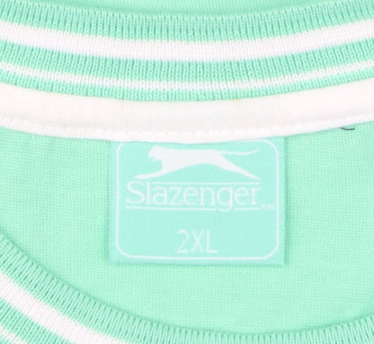 Slazenger Men's Green 2XL Crew Neck Short Sleeve T-Shirt