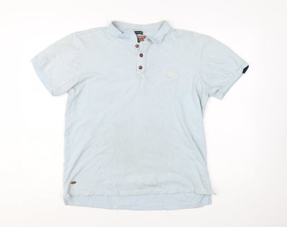 Tokyo Laundry Men's Blue Stretch Polo Shirt Size M Short Sleeve