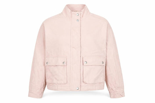New Look Women's Pink Cotton Cropped Basic Jacket Size 8