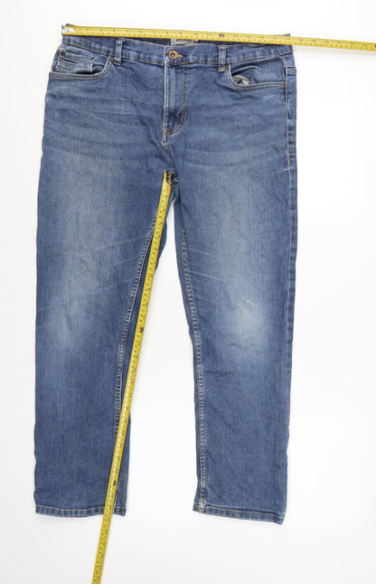 Jacamo Men Blue Denim Straight Jeans 36S Regular Fit