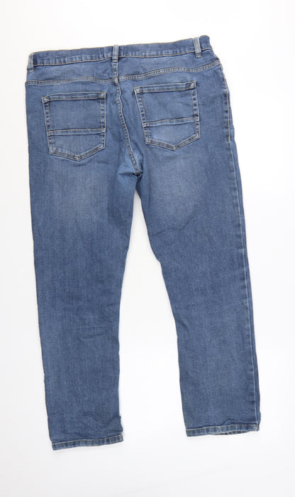 Jacamo Men Blue Denim Straight Jeans 36S Regular Fit