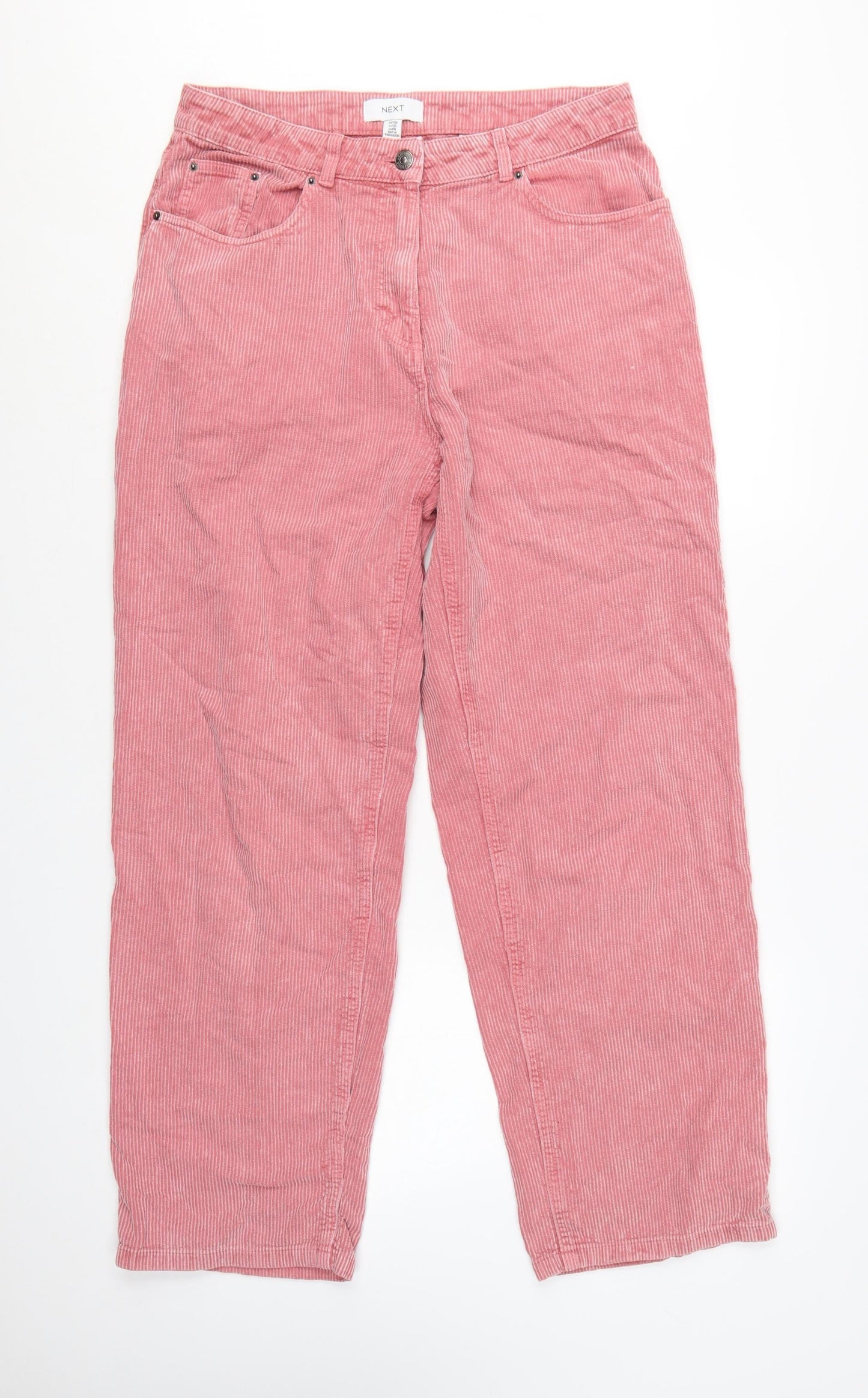Next Women's Pink Corduroy Chino Trousers Size 12