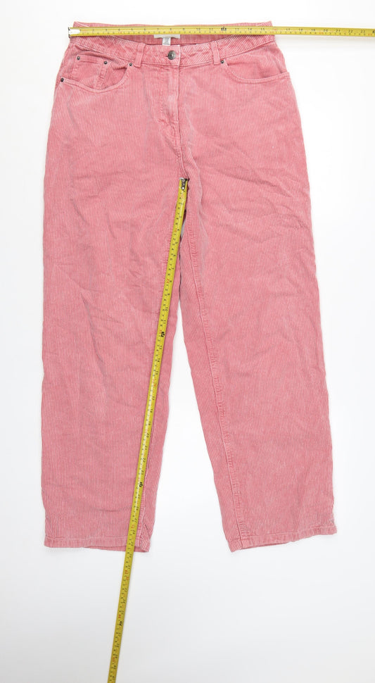 Next Women's Pink Corduroy Chino Trousers Size 12
