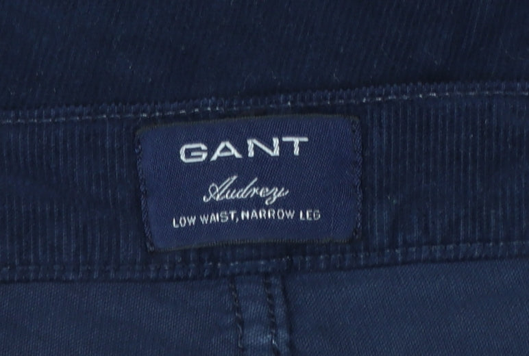 GANT Men's Blue Corduroy Slim Fit Low Rise Trousers W32 L32