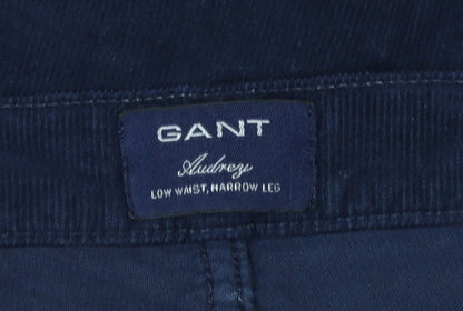 GANT Men's Blue Corduroy Slim Fit Low Rise Trousers W32 L32