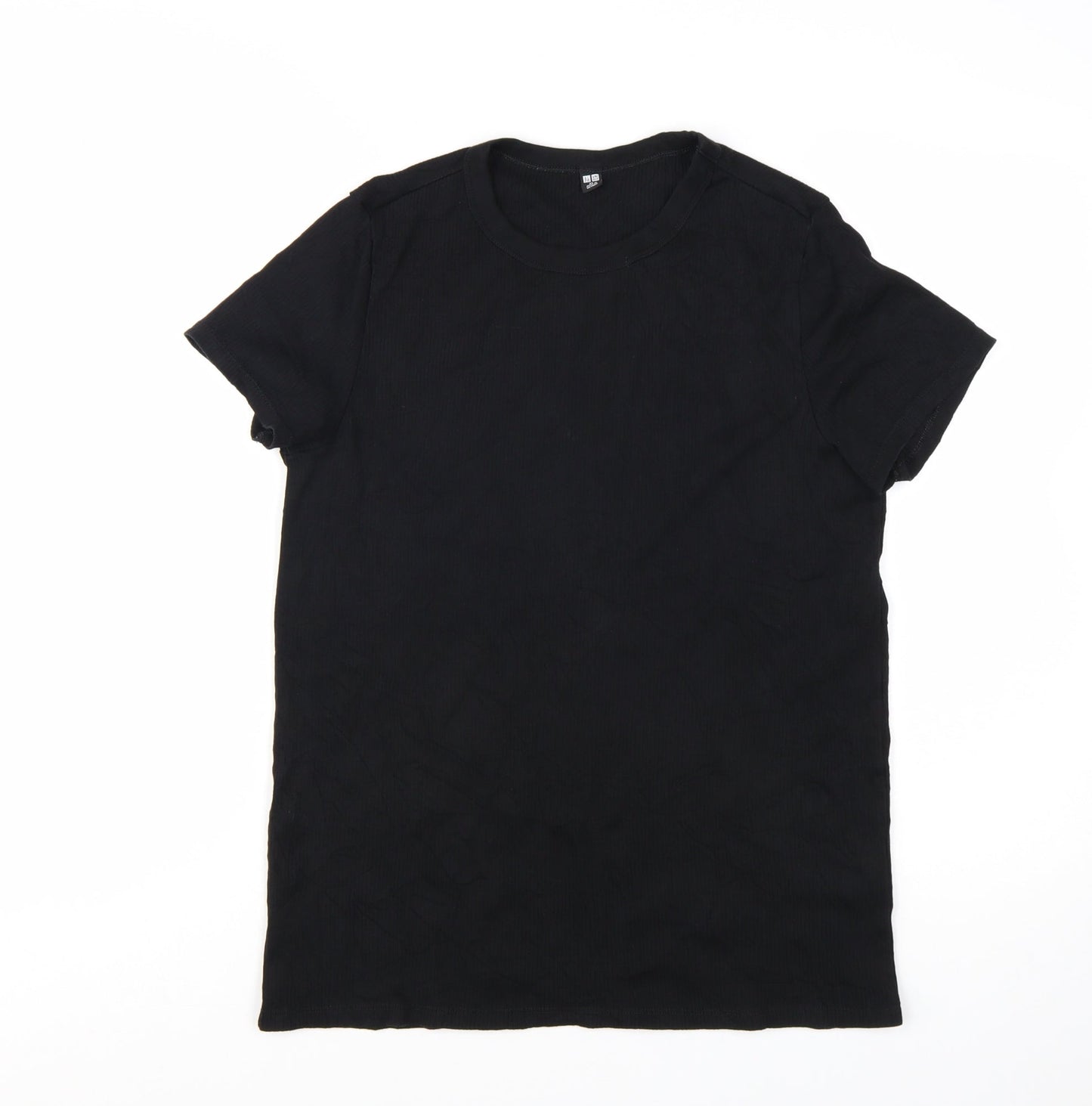 Uniqlo Women Black XL Basic Short Sleeve Cotton Stretch T-Shirt