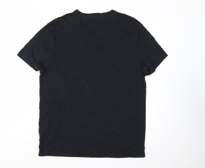 Farah Men's Black Graphic Print Cotton T-Shirt Size L