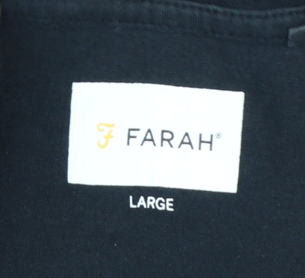 Farah Men's Black Graphic Print Cotton T-Shirt Size L