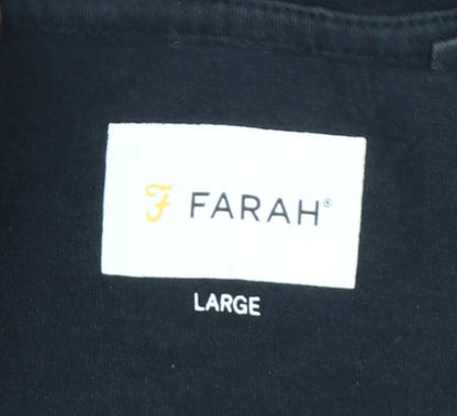 Farah Men's Black Graphic Print Cotton T-Shirt Size L