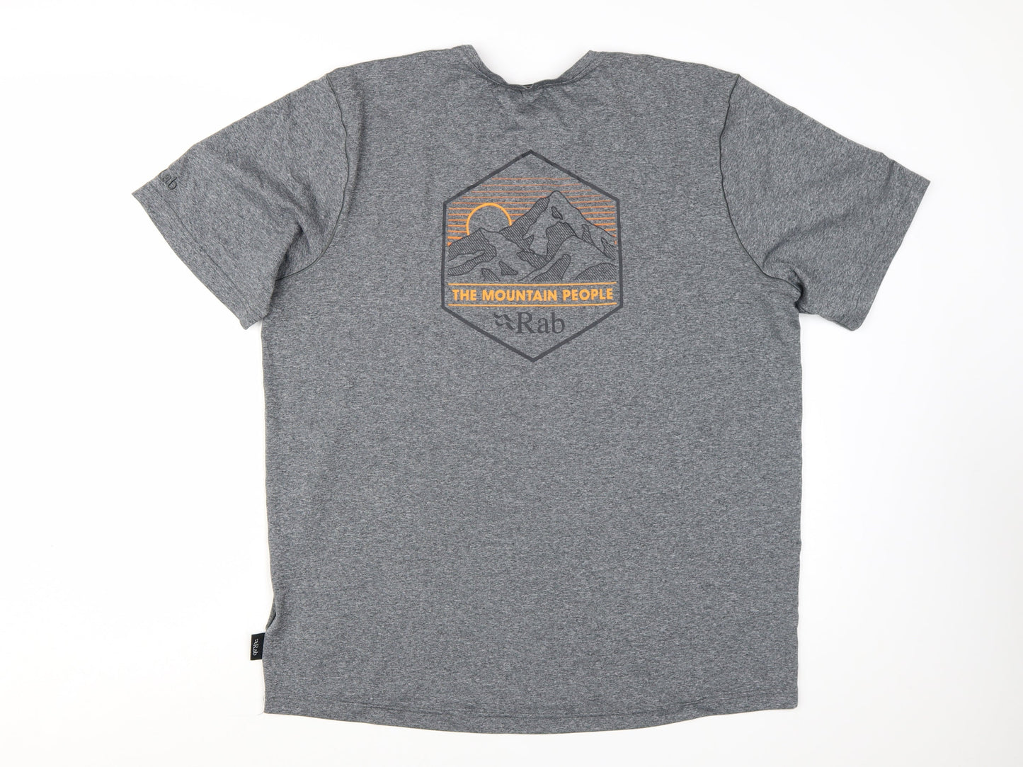 Rab Men's Grey Mantle Mountain Peak T-Shirt XL Polyester Outdoor Tee