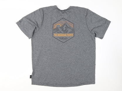 Rab Men's Grey Mantle Mountain Peak T-Shirt XL Polyester Outdoor Tee