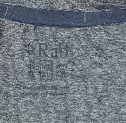 Rab Men's Grey Mantle Mountain Peak T-Shirt XL Polyester Outdoor Tee