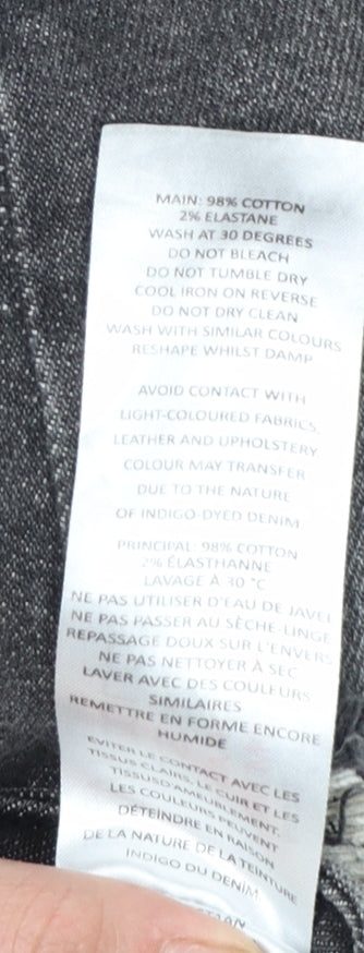 boohooMAN Men's Grey Skinny Jeans Size 32 Distressed Denim