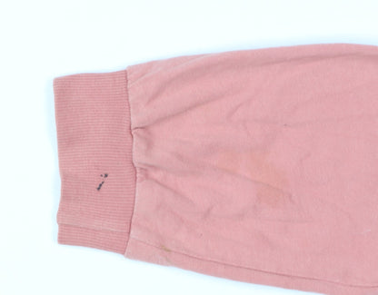 H&M Divided Women Pink Crop Pullover Sweatshirt L - Girl Clique Graphic