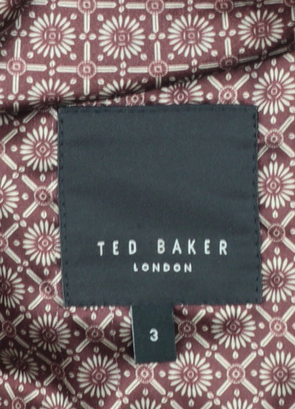 Ted Baker Men's Black Wool Cashmere Blend Mid-Length Overcoat Size M
