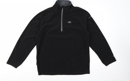 Trespass Men's Black L Fleece Pullover Sweatshirt 1/2 Zip Outdoor Top