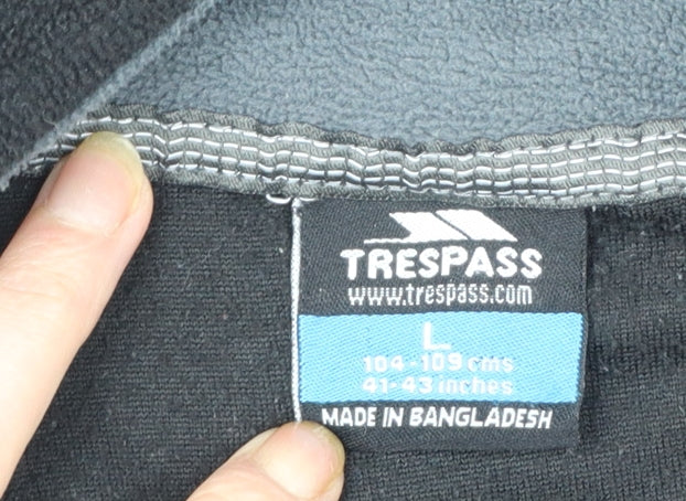 Trespass Men's Black L Fleece Pullover Sweatshirt 1/2 Zip Outdoor Top