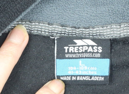 Trespass Men's Black L Fleece Pullover Sweatshirt 1/2 Zip Outdoor Top
