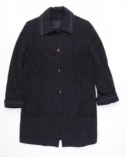 Baggi Women's Black Wool Cashmere Long Coat Size S