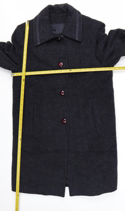 Baggi Women's Black Wool Cashmere Long Coat Size S