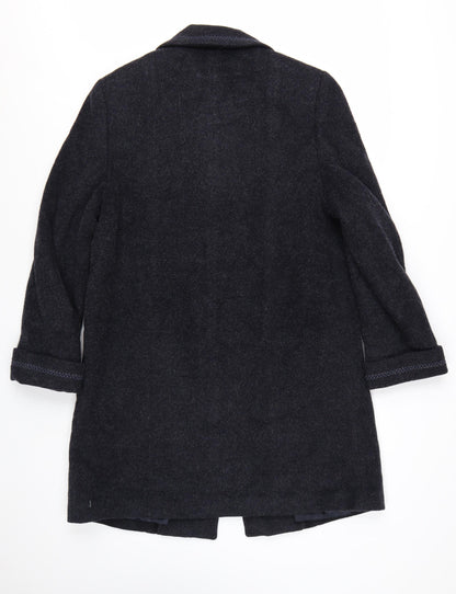 Baggi Women's Black Wool Cashmere Long Coat Size S