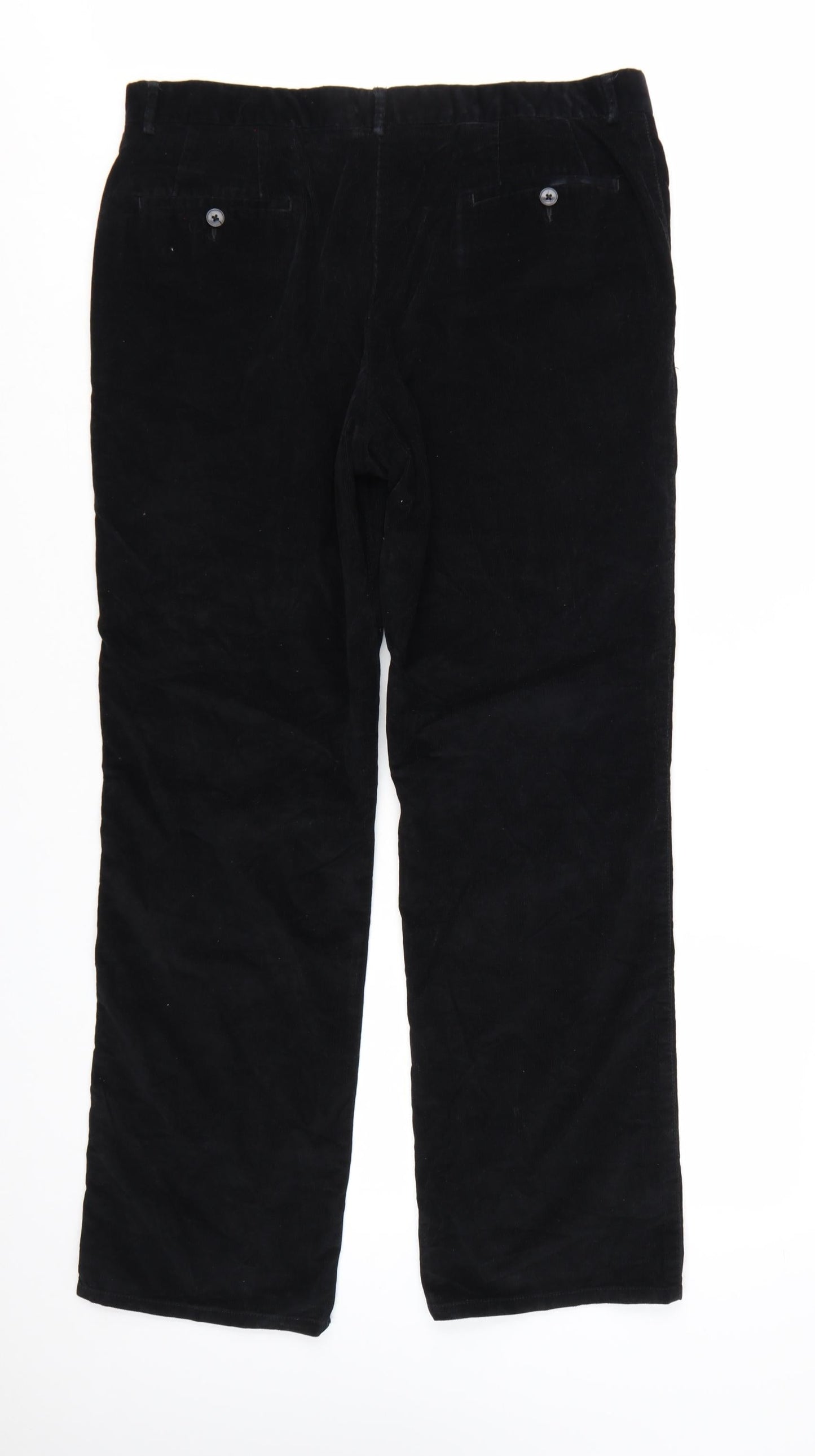 Marks and Spencer Men’s Black Corduroy Chino Trousers 36W 31L