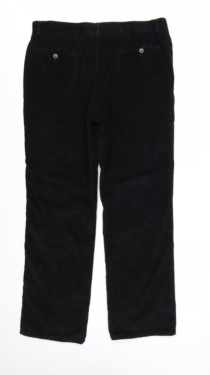 Marks and Spencer Men’s Black Corduroy Chino Trousers 36W 31L