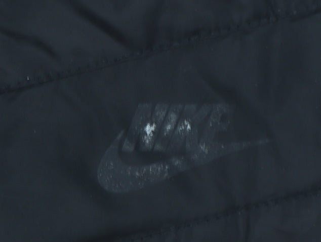 Nike Boys Black Hooded Puffer Jacket 2-3 Years Winter Full Zip