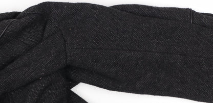 Coogi Women's Black Wool Military Hooded Long Coat Size M