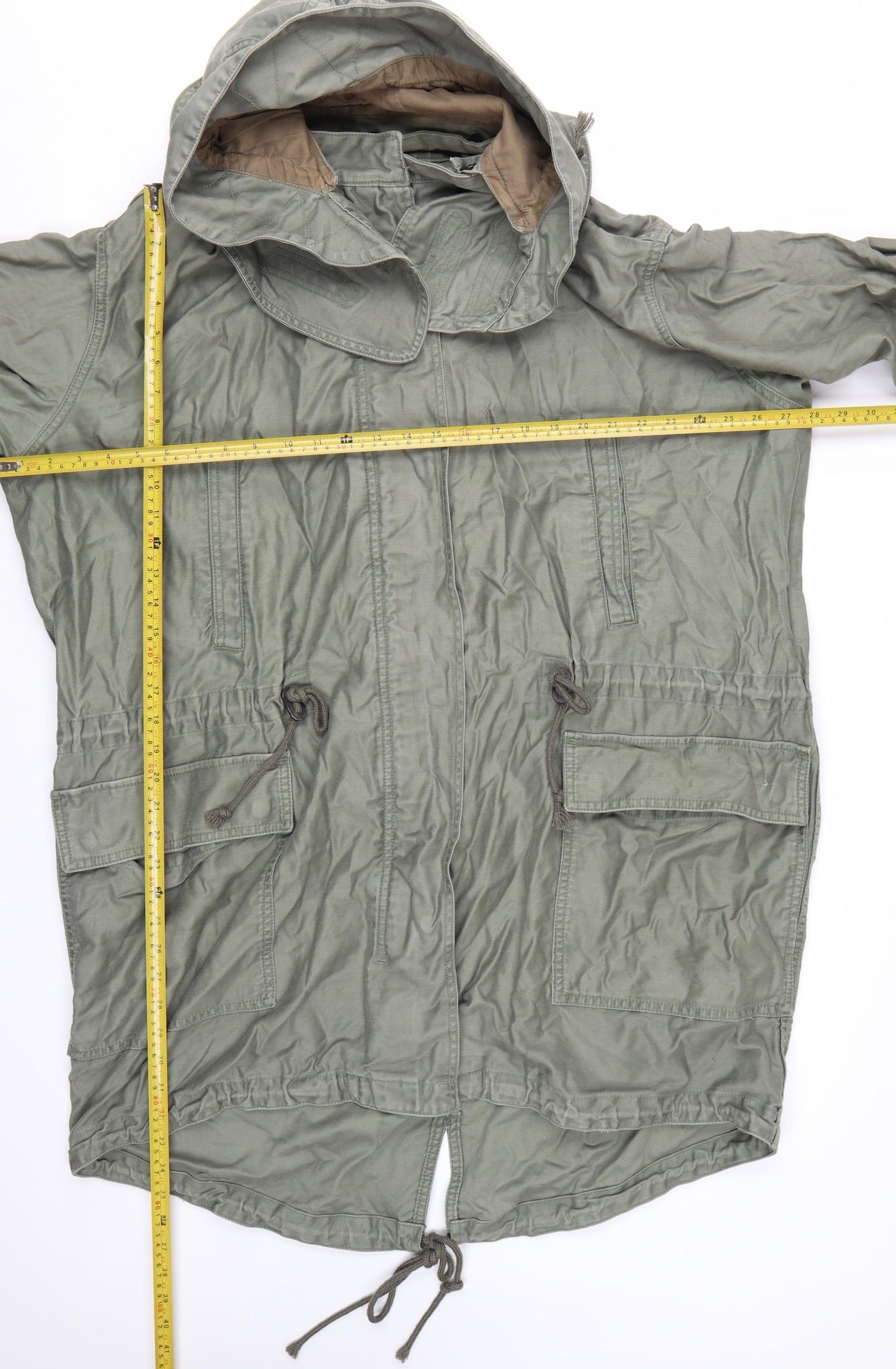 GAP Women’s Green Cotton Parka Jacket 2XL Hooded Drawstring Casual