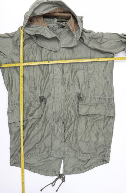 GAP Women’s Green Cotton Parka Jacket 2XL Hooded Drawstring Casual
