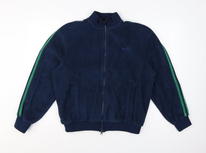 iets frans Women’s Blue Fleece Bomber Jacket Size S Full Zip Casual