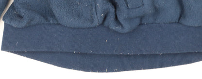 iets frans Women’s Blue Fleece Bomber Jacket Size S Full Zip Casual