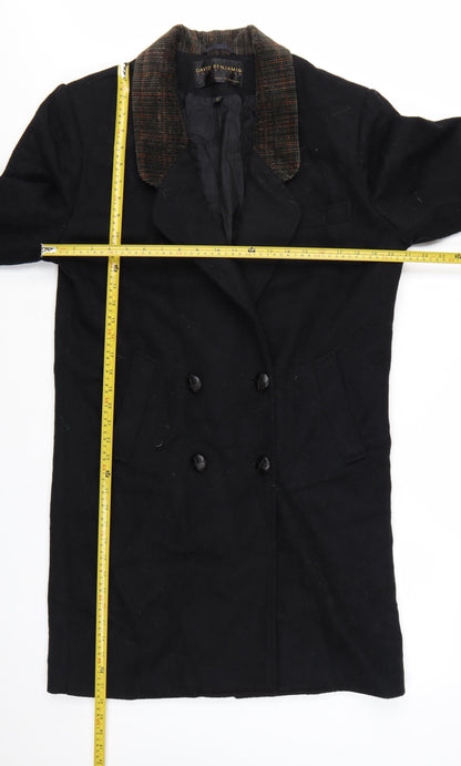 David Benjamin Collection Women's Black Wool Overcoat Size 8