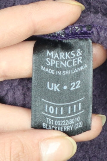Marks and Spencer Women’s Purple Fleece Zip Jacket UK 22