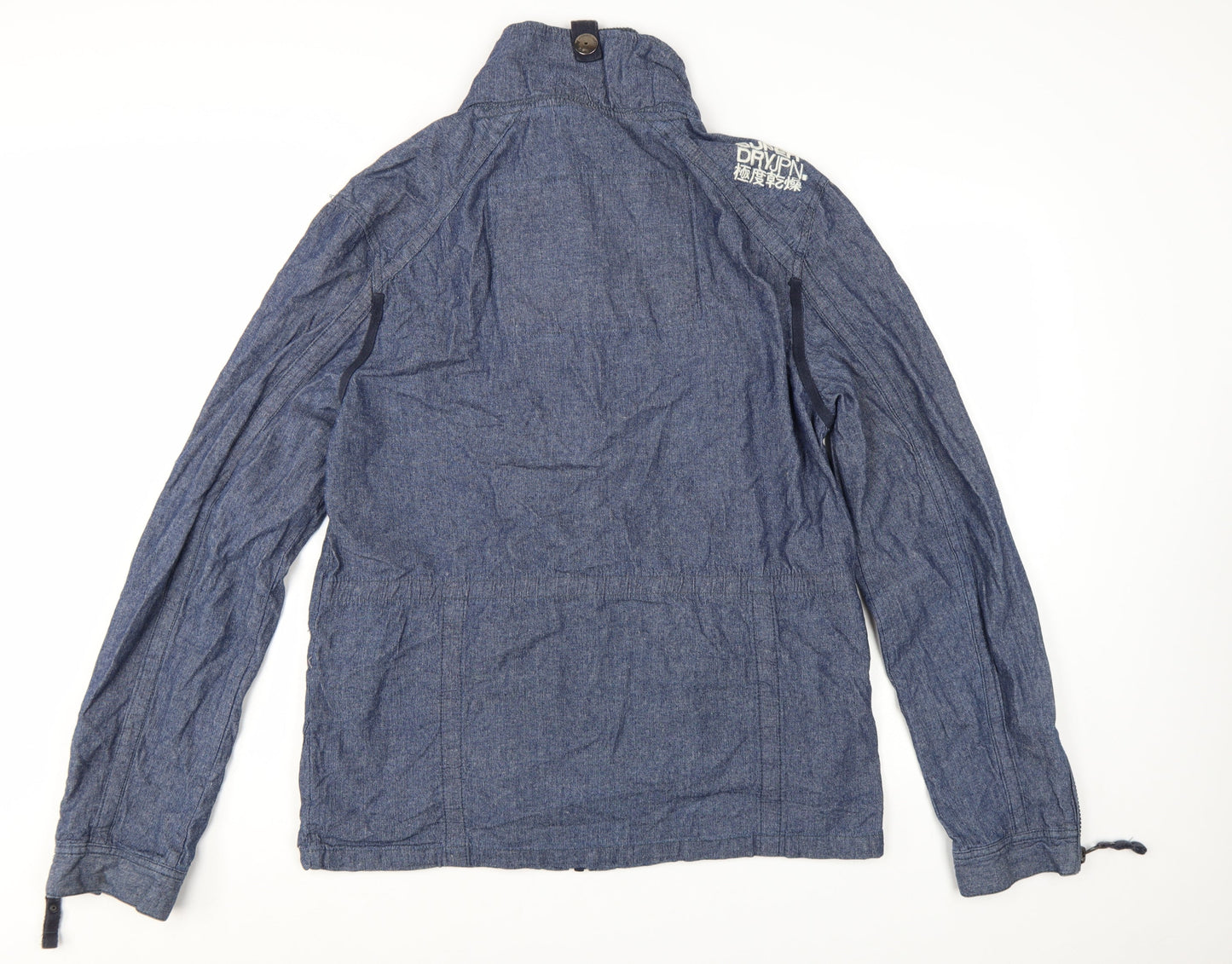 Superdry Men's Blue Cotton 2XL Casual Zip Jacket