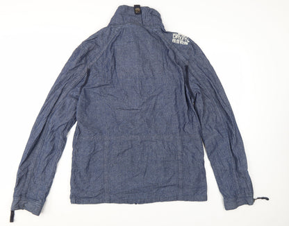 Superdry Men's Blue Cotton 2XL Casual Zip Jacket