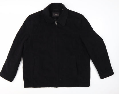 Dockers Men's Black Wool Blend Full Zip Jacket XL